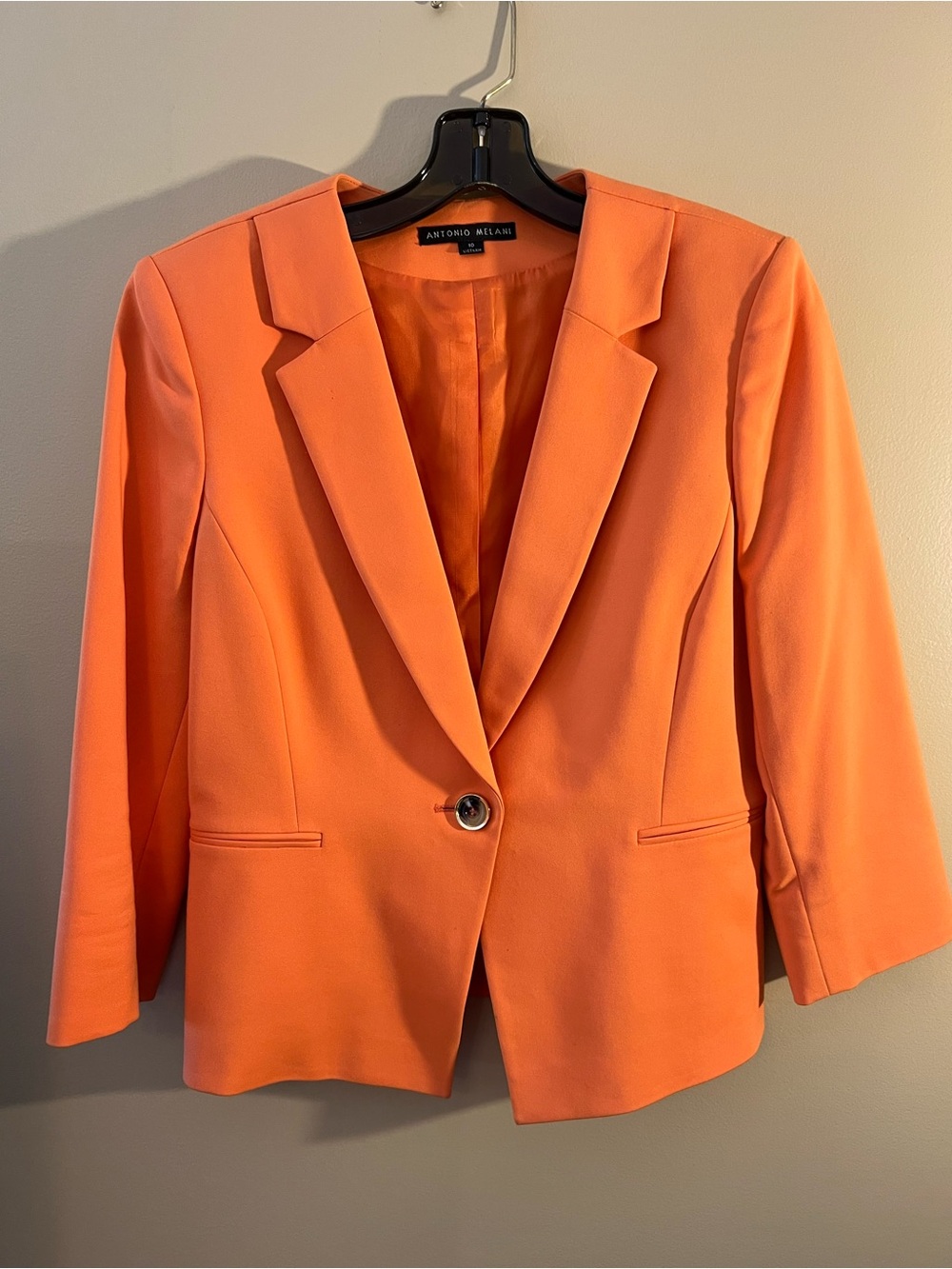 ANTONIO MELANI Bright Orange Single-Button Blazer